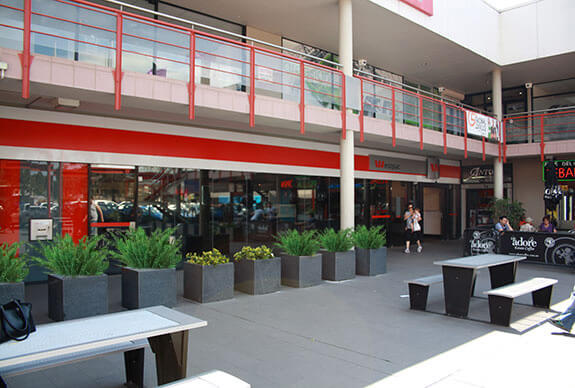 IOTA Granite Planters in front of Westpac