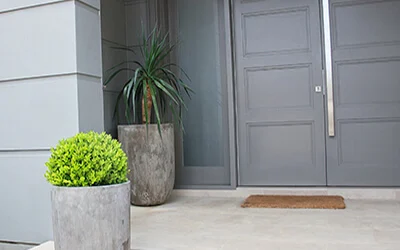 Grand Entrance: IOTA Lightweight Concrete Planter Residential Landscape