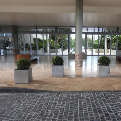Venice Lightweight Concrete Trough Planters Cotton Beach