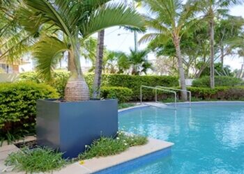 Large Fiberglass Poolside Planters for Gold Coast Deepwater Point Apartments