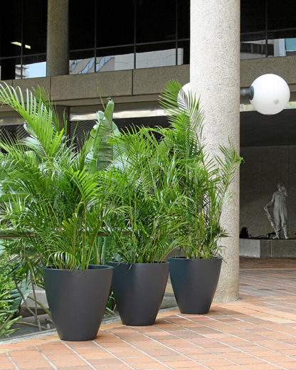 Charcoal Round Planters