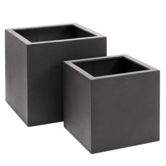 Charcoal Cube Pots and Planters