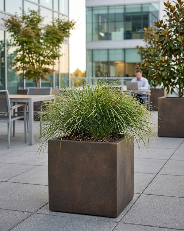 Monaco rendered rust extra large lightweight outdoor pot