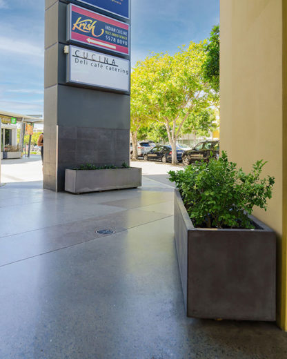 enhancing public space with GRC concrete trough pots
