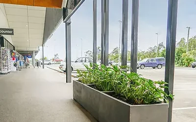 Florence Concrete Trough Planters Used for Greening Karalee Shopping Village Expansion Project