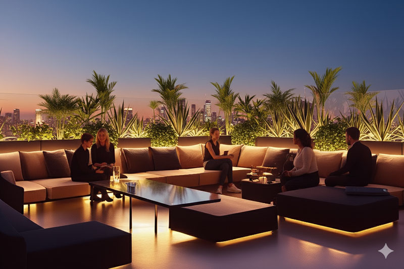 Fibreglass-Planters-on-Rooftop-Bar