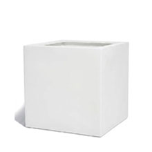 Extra large pots for outdoor plants in Manhattan smooth ivory white cube finish