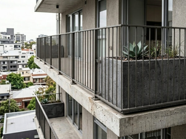 Large planter positioned on a balcony slab illustrating structural load considerations