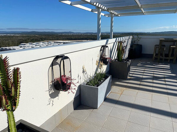 Milano concrete trough on rooftop balcony