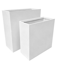 Mykonos Concrete White Tall Trough – tall outdoor planter in white concrete