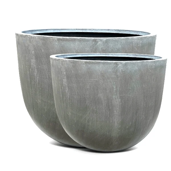 Milano Concrete Low Round Planter