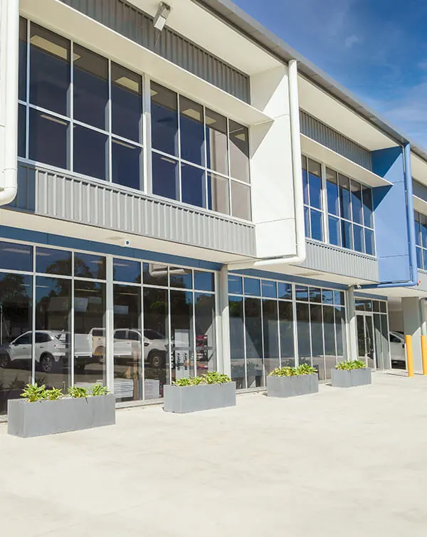 Large Milano Trough Planter Lined Up in Multi Span Parking Area