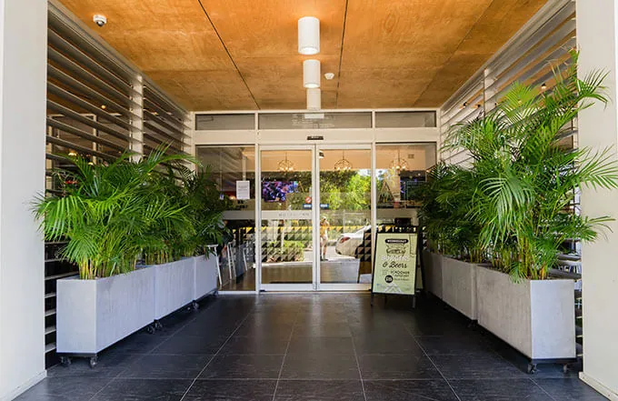 iota milano custom planters varsity lakes hotel CBD entrance