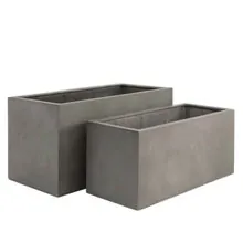 Florence Light Concrete Range Trough Planter Box.