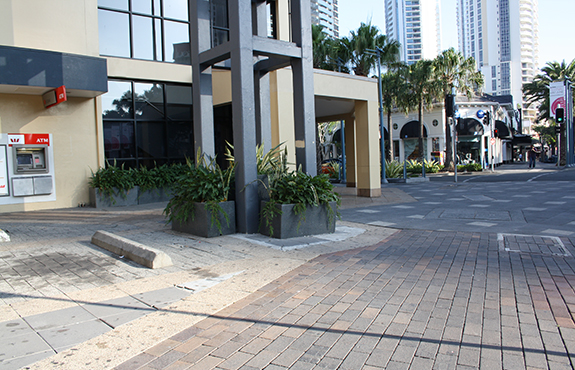 Granite trough planters in plantscaping