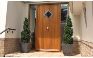 granite planters on doorway