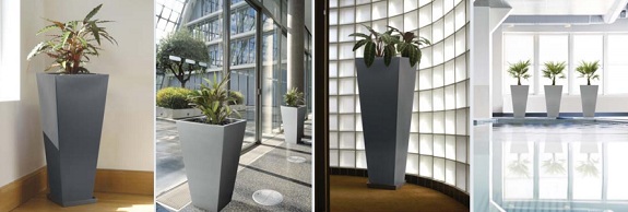 Planters in interior landscaping