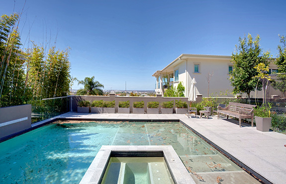 concrete planters in brisbane pool