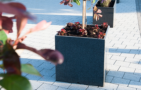 granite planters close-up