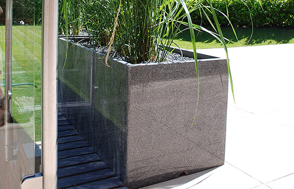 Close-up of Cube 600 planters